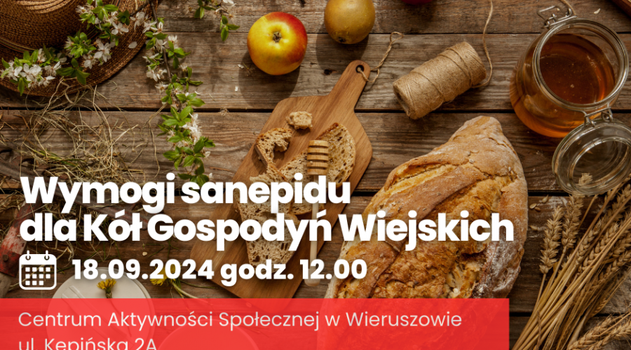 Aktualność Wymogi sanepidu dla Kół Gospodyń Wiejskich [Wieruszów]