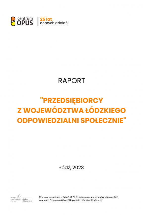 Przedsiębiorcy z województwa łódzkiego odpowiedzialni społecznie. Raport 2023.